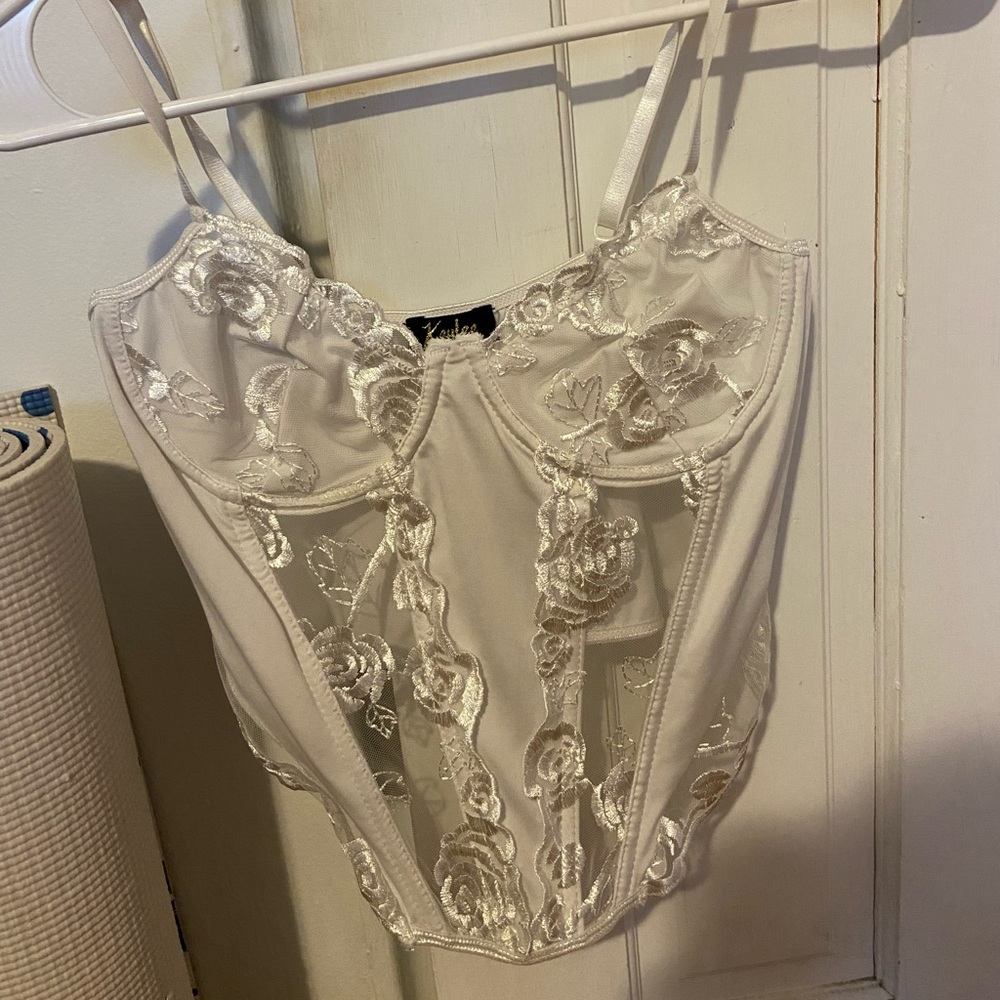 white corset top